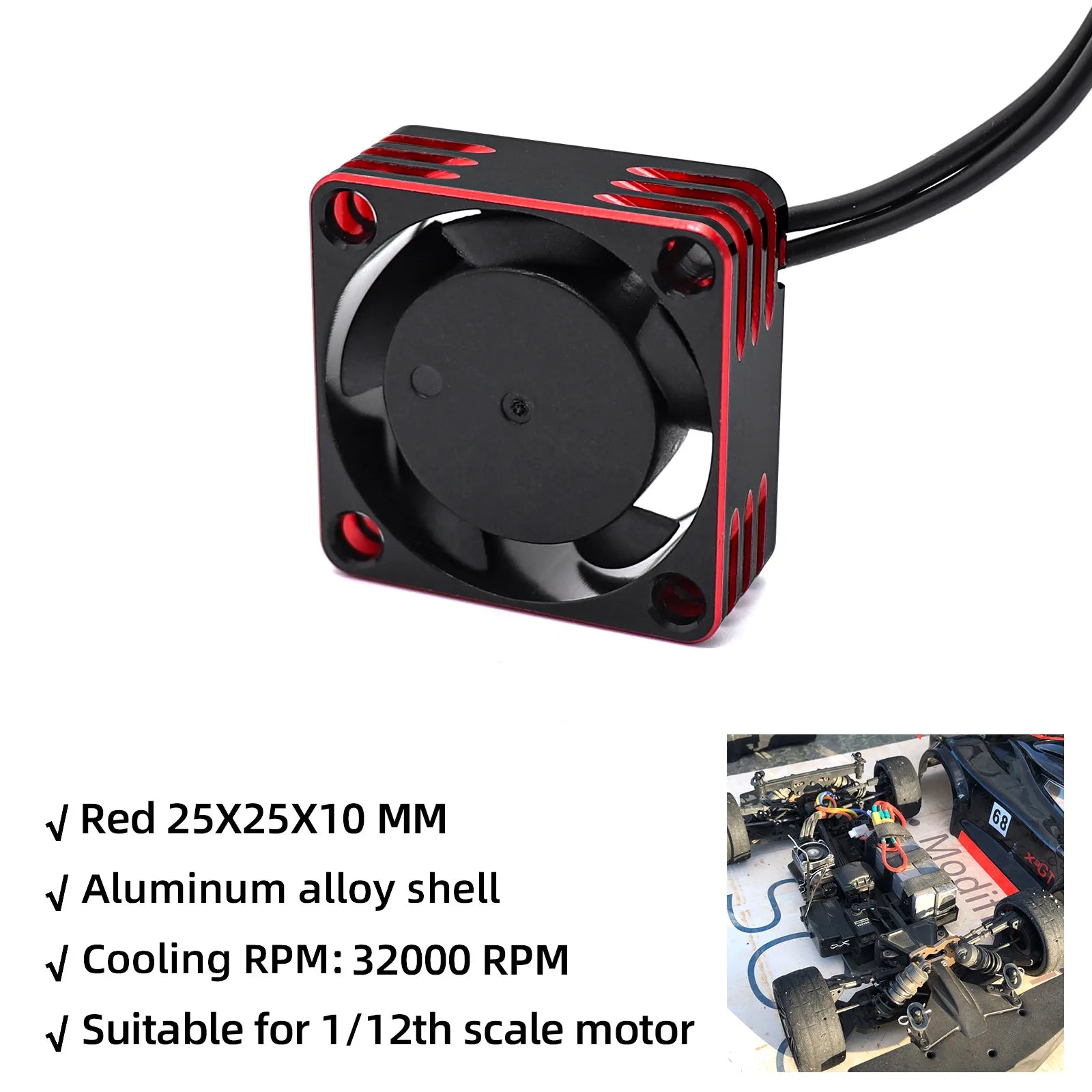 RC 25/30/35/40/50mm Fan 28000 RPM Heat Dissipation Cooling Fan for RC Crawler 1/10 1/8 1/5 Motor Brushless/Brushed ESC RC Car