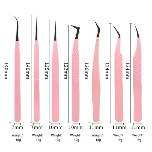 1pcs Fiber Tip Eyelash Extension Tweezers Stainless Steel Eyebrow Clip Lash Lifting High Precise Eyelashes Tweezer Makeup Tool