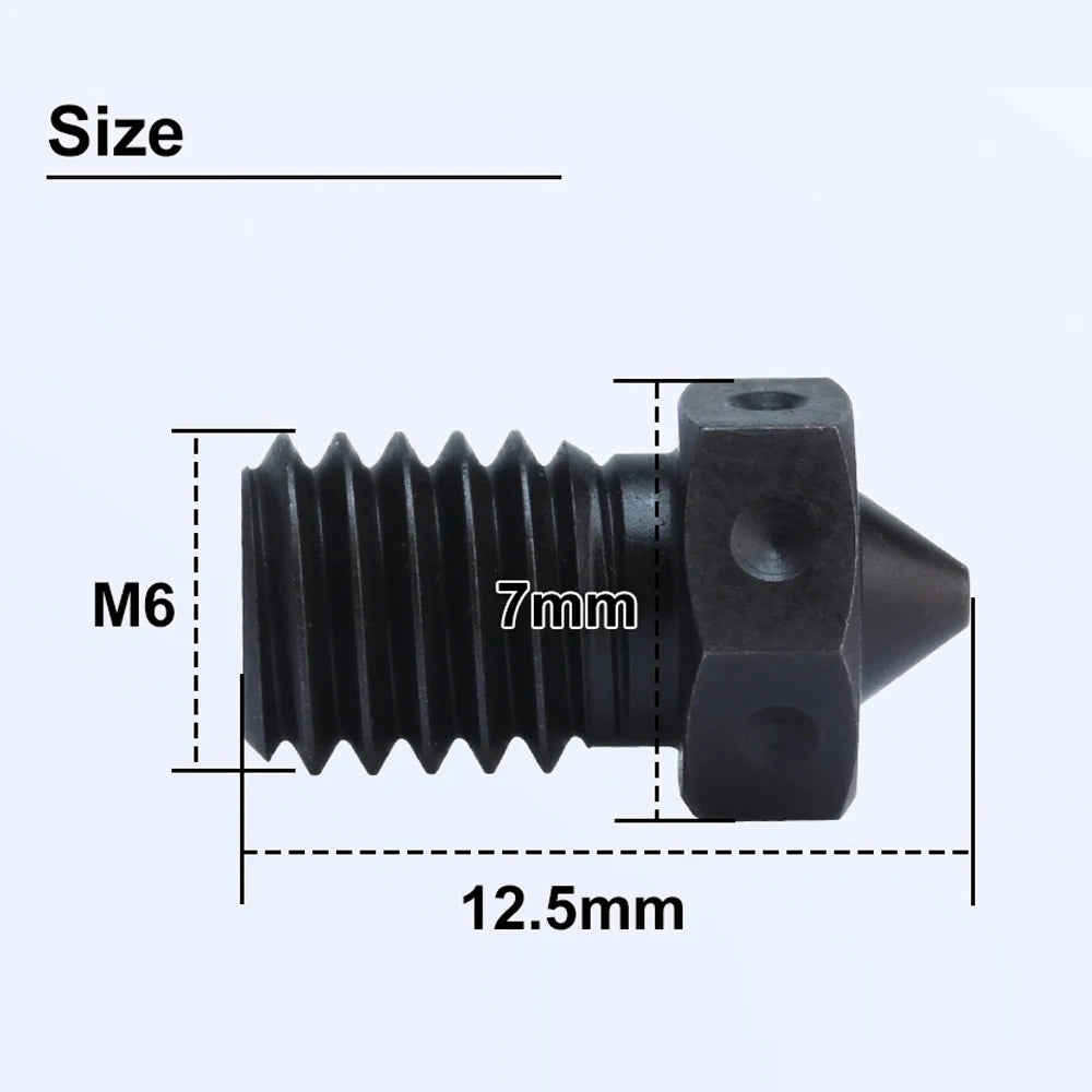 Trianglelab A2 Hardened Steel V6 Nozzle compatible PEI PEEK  Carbon Fiber Filament For v6 HOTEND Dragon RAPIDO Matrix EXTRUDER