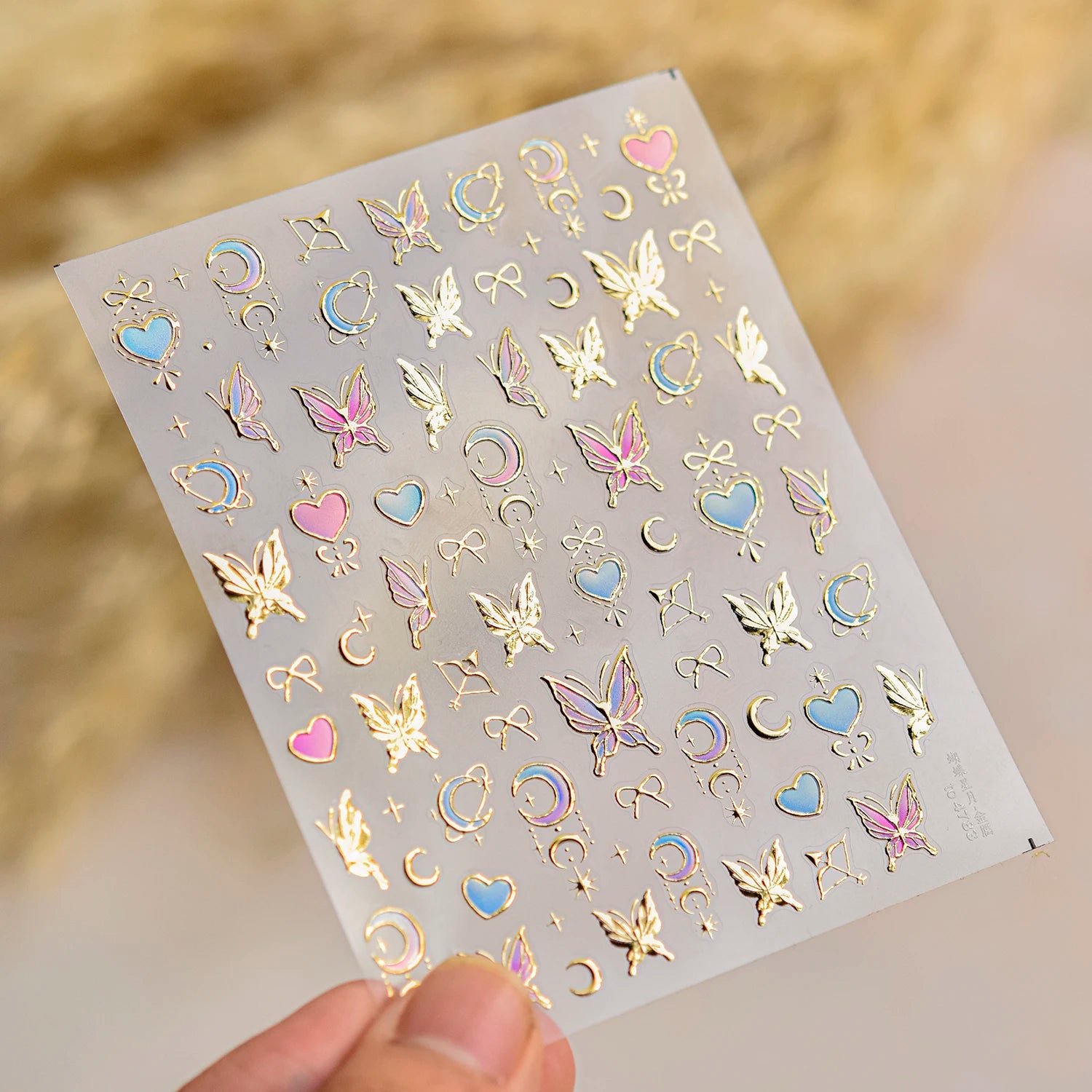 Red Butterfly 5D Nail Sticker Nail Art Decoration Spring Flowers Nail Art Decal Relief Sticker Press on Nails