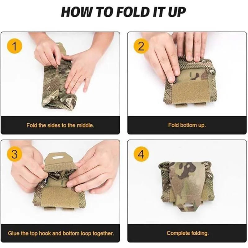 Nylon New Roll-Up Mesh Dump Pouch Magazine Storage Mini Foldable Net Pocket EDC Tactical Outdoor Sport Camping Hunting