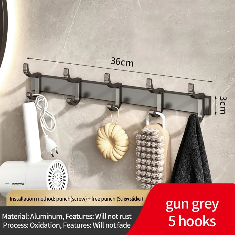 No Drill Upgrade: Adjustable Width and Thickness, Portable Bathroom Hook, Door Hooks, Clothes Hook for Kitchen and Bathroom