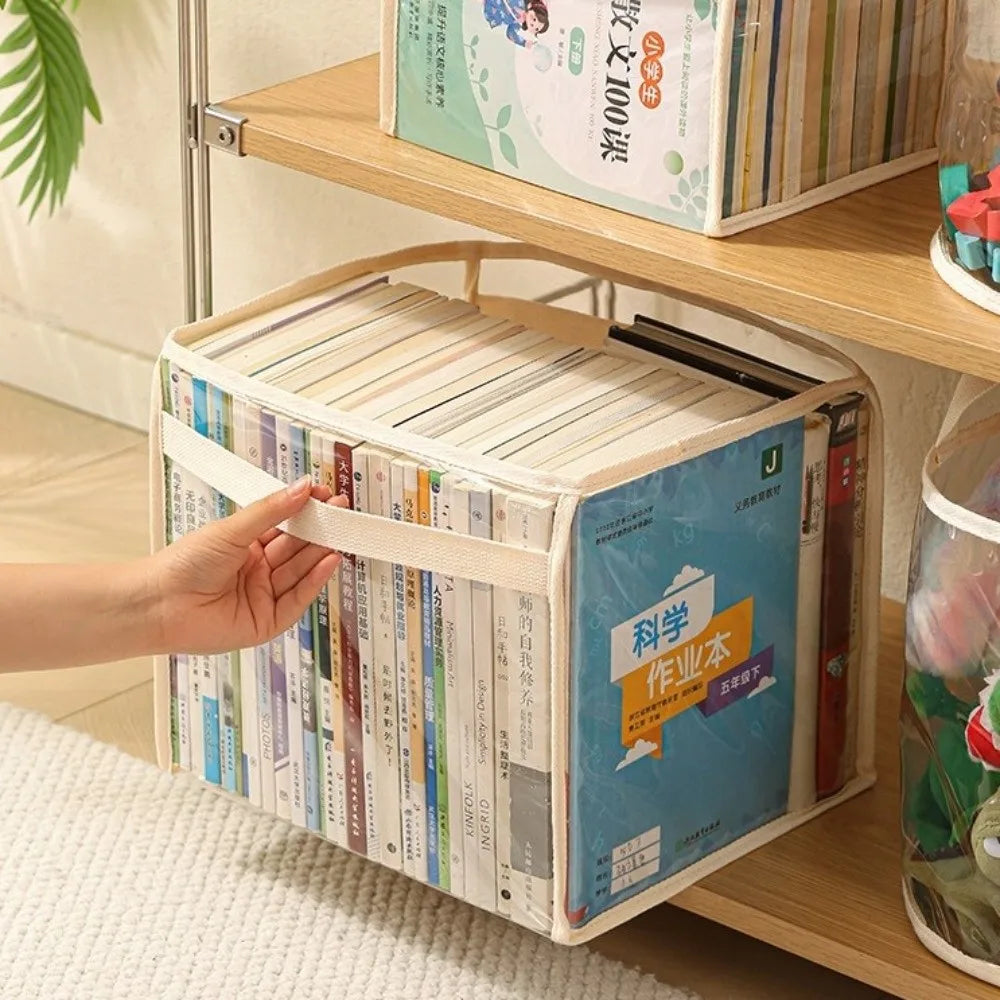 New PVC Doll Storage Basket Transparent Large-capacity Organizer Space Saving with Handle Storage Bucket Household Use