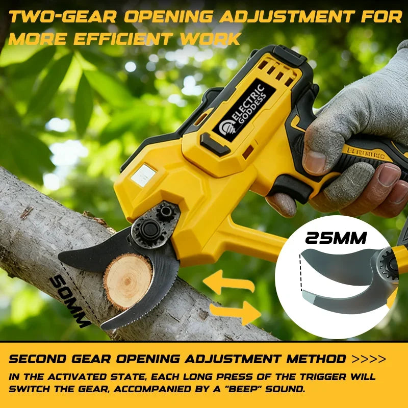 Brushless 50mm Electric Scissors For Dewalt 20V Battery Pins Cordless Fruit Tree Bonsai Electric Pruning Shear