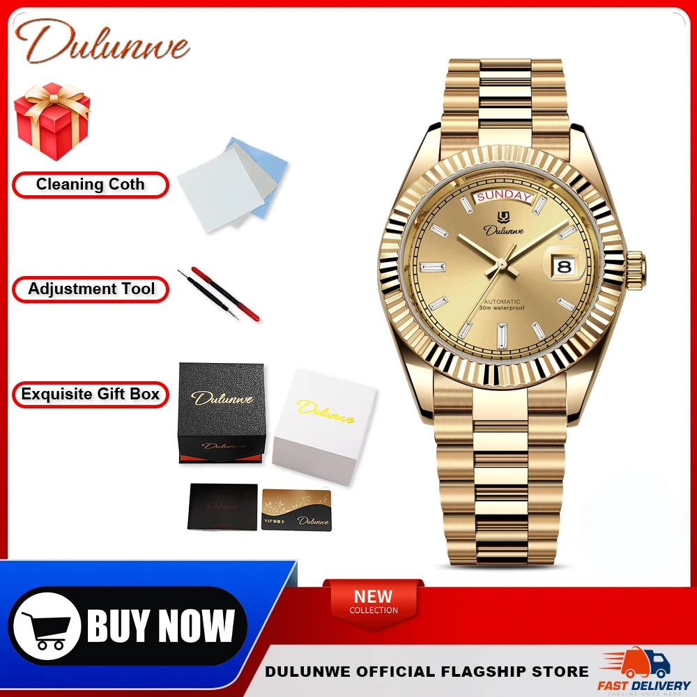Reloj Hombre Business Style Men Mechanical Wristwatch 41MM Luxury  Automatic Watch For Men Relogios 6075