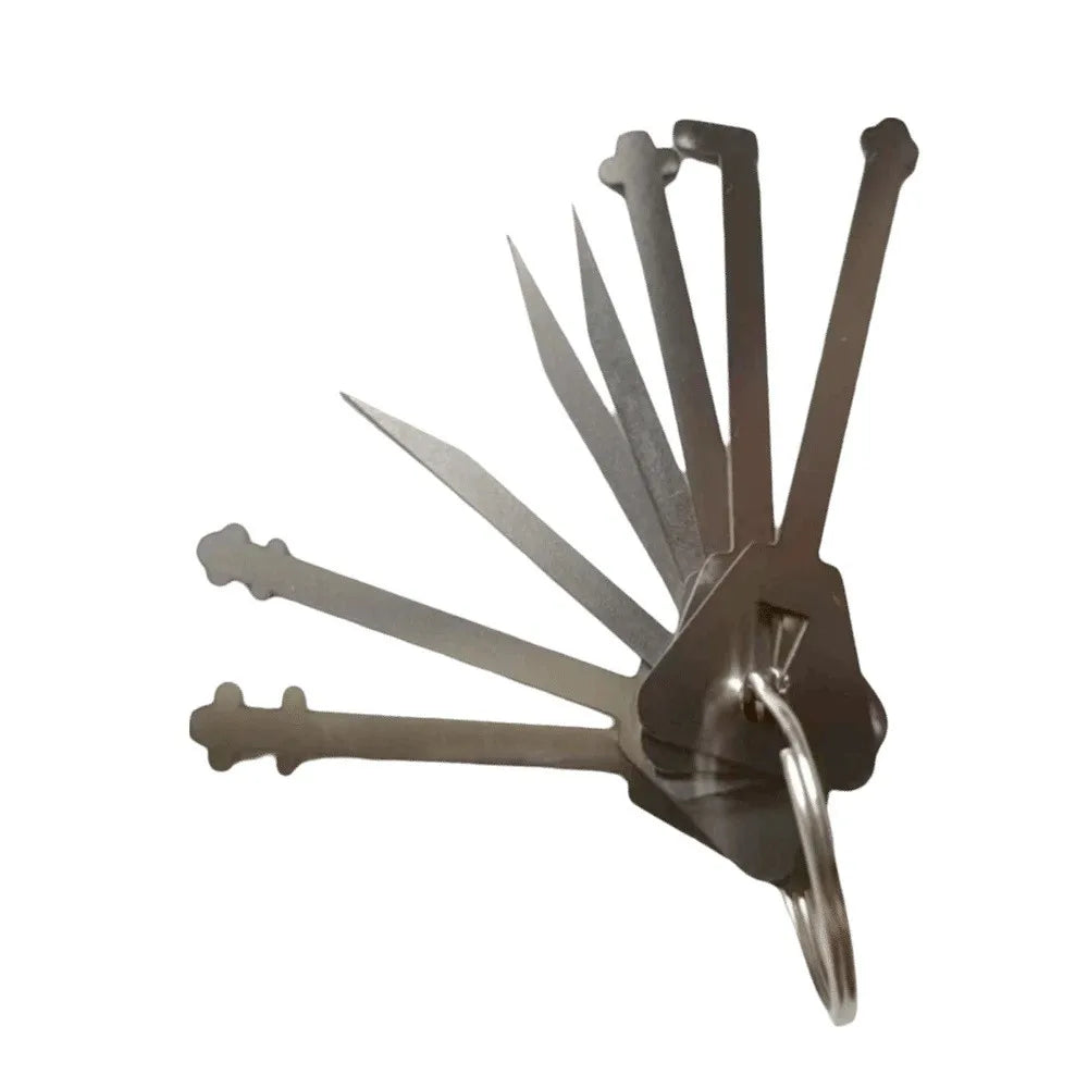 Stainless Steel Master Keys Sturdy Lock Installation Skeleton Lock Hook Warded Pick Durable Rust-proof Open Doors Key Set