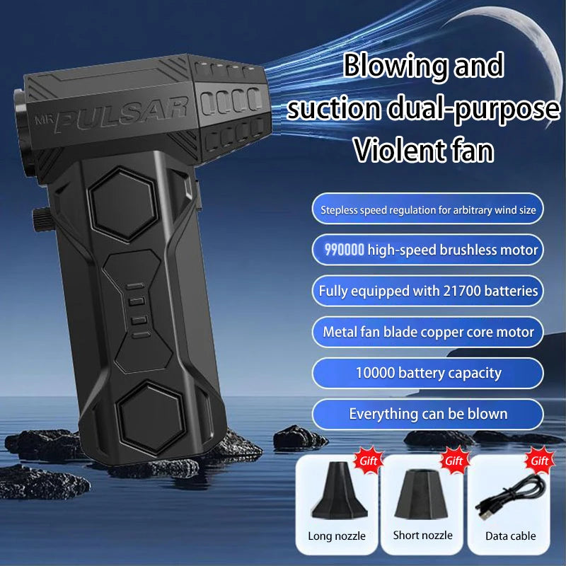 New Turbo Jet Blower 990000RPM Outdoor Powerful Air Blower Brushless Motor Turbo Fan Wind Speed 75m/s 10000mAh Thrust PC Tool