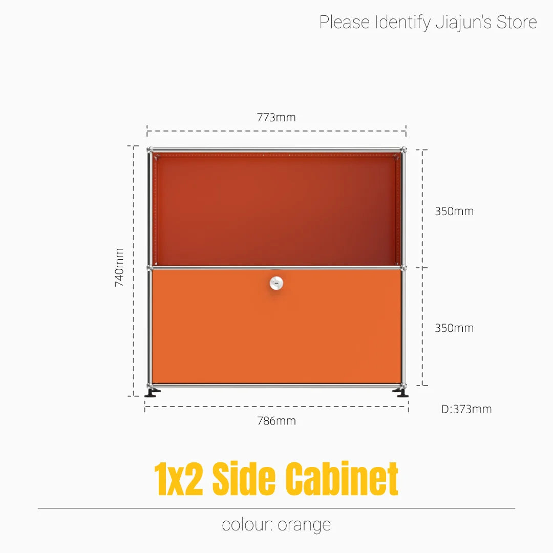 Modern Steel Flip Door Cabinet｜2-Tier Modular Storage Unit｜Custom Color Metal Organizer for Entryway, Living Room or Office