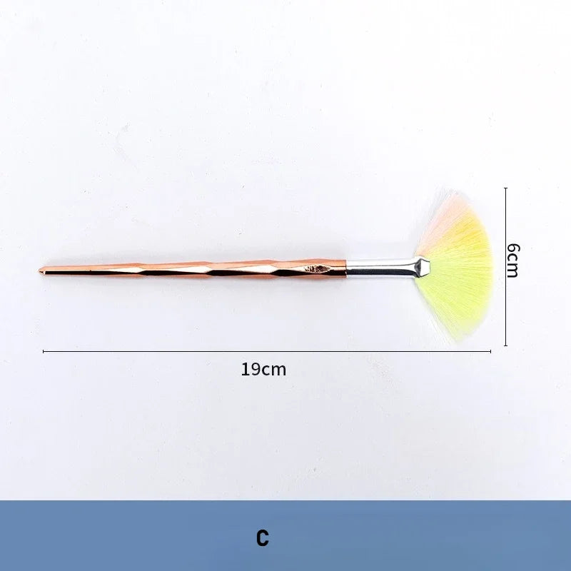 Ceramic Coloring Fan Brush Nylon Soft Bristles DIY Ceramic Underglaze Paint Painting Large-area Coloring Brush Glaze Tools