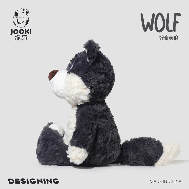 40cm Cute Gray Wolf Plush Toy Stuffed Animal Wolf Super Soft Plushie Doll Gift for Kids