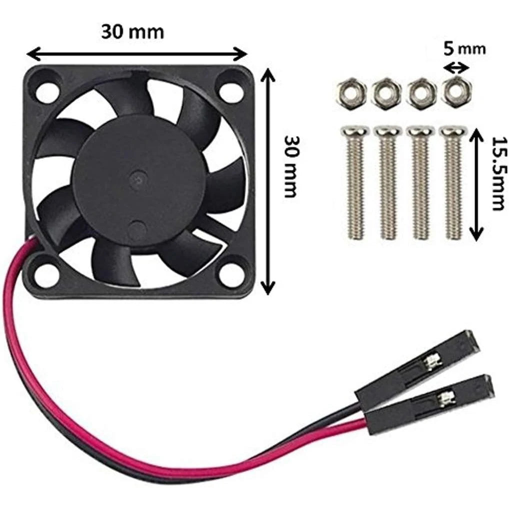4pcs 3007 Fan for Raspberry Pi 5 30x30x7mm Cooler Fan Pi Brushless Cooling Fan 30MM 1.18in 3.3V 5V DC Quiet Fan for motor