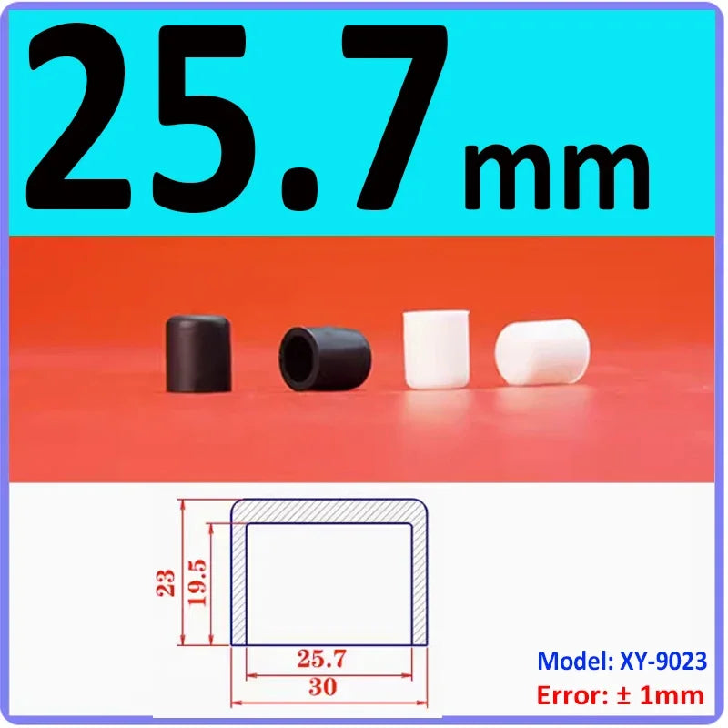 White Silicone rubber cover round steel pipe sleeve end protective cap anti-collision and high temperature resistant 3~68.5mm