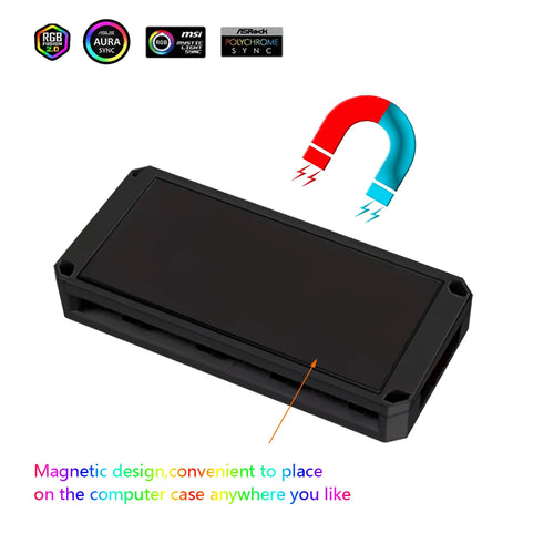 1~9 Port 3-in-1 4-Pin PWM Magnetic Hub with Remote PWM Magnetic Fan Hub Splitter ARGB Hub Splitter for PC Cases