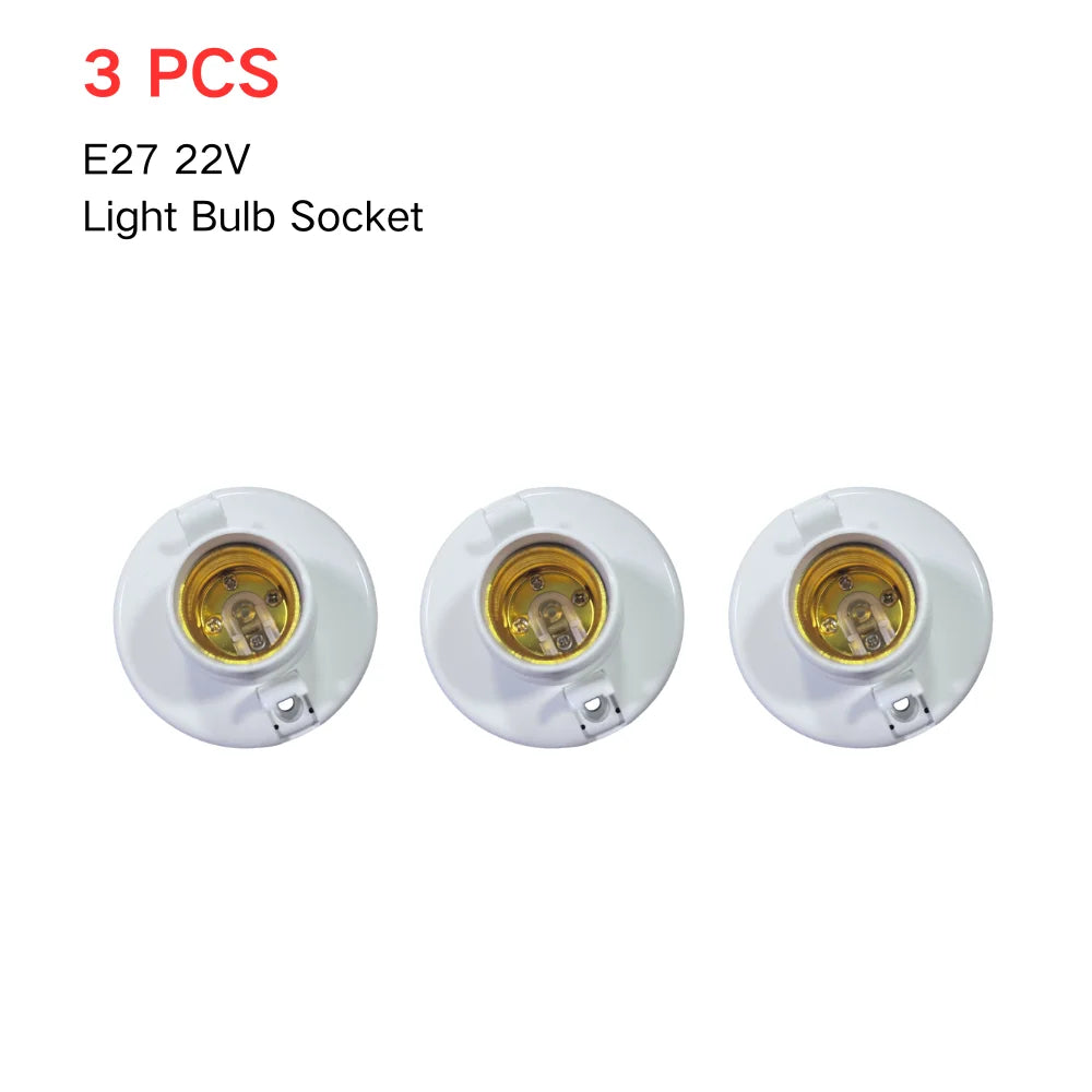 1-6PCS E27 Screw Cap Socket White Ceiling Light Lamp Bulb Fixing Base Stand Light Bulb Holder Lamp Socket For Ceiling Fan