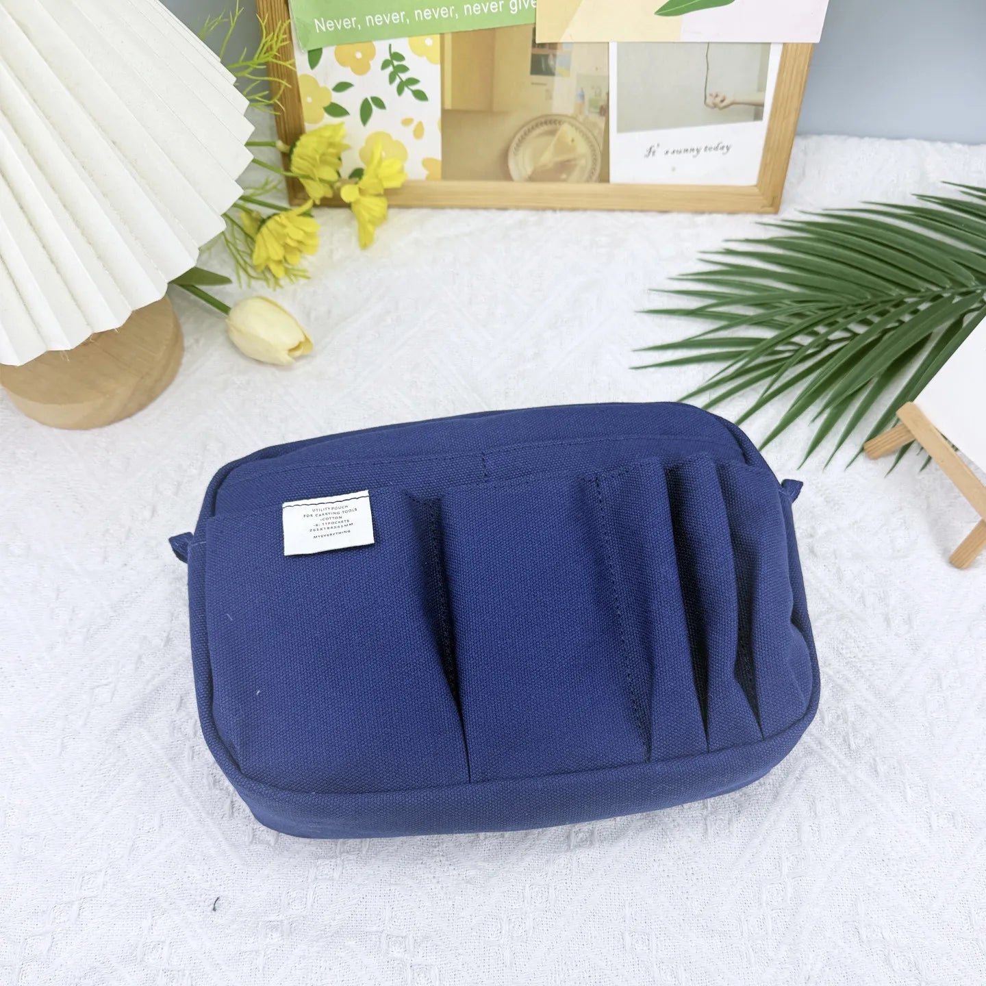 New In Stock Canvas Pencil Pouch Large Capacity Solid Color Japanese Style Portable Multifunctional Journal Storage Bag For Use