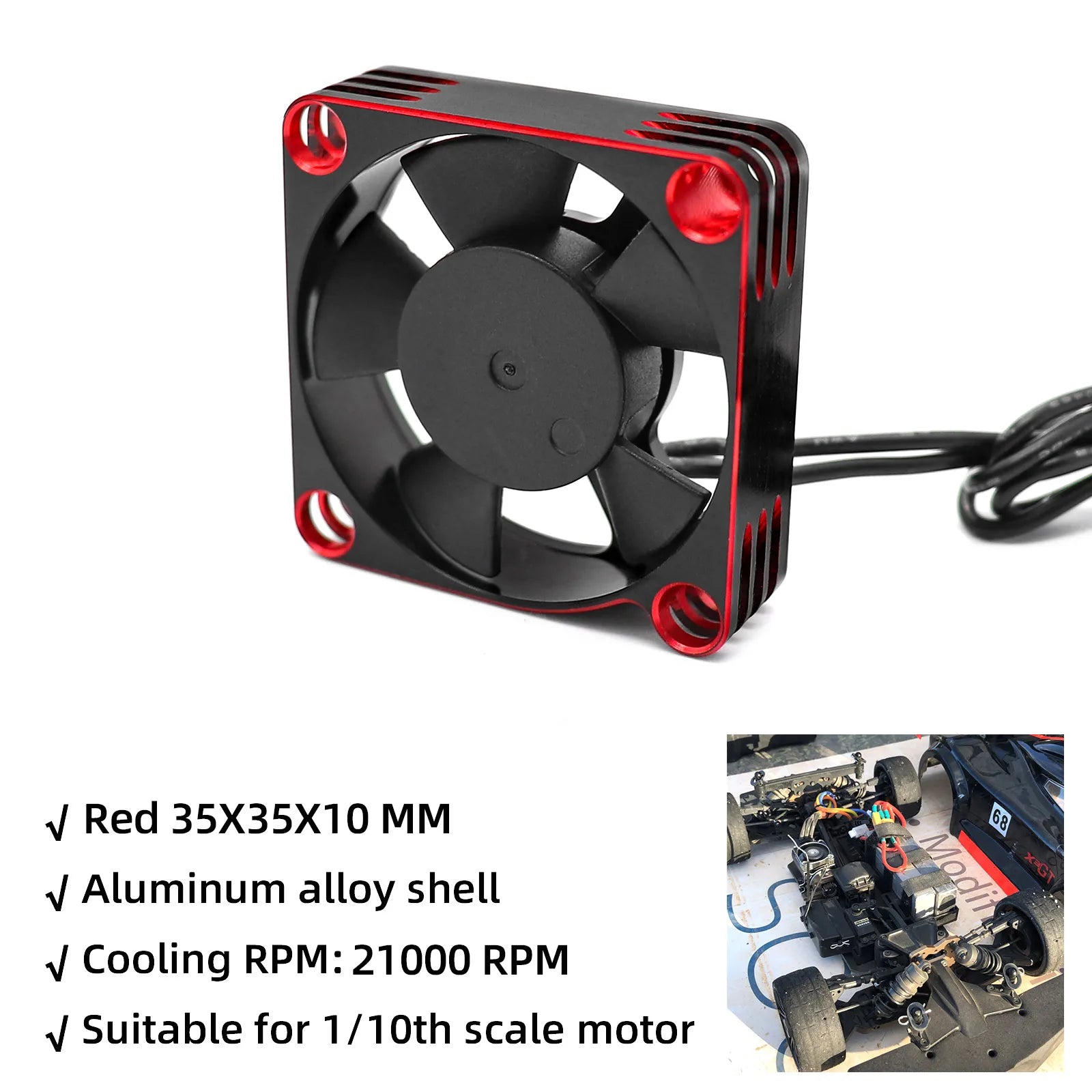 RC 25/30/35/40/50mm Fan 28000 RPM Heat Dissipation Cooling Fan for RC Crawler 1/10 1/8 1/5 Motor Brushless/Brushed ESC RC Car