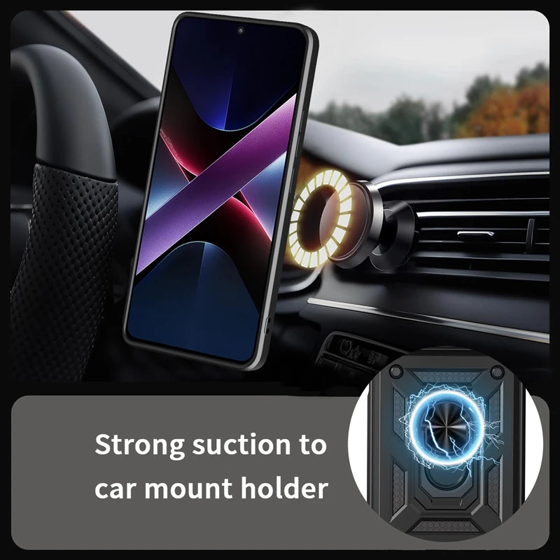 For Xiaomi Redmi 15C 4G 171mm Case Magnetic Holder Ring Armor Shockproof Cases For Redmy 15C 15 C Redmi15C Lens Protector Cover