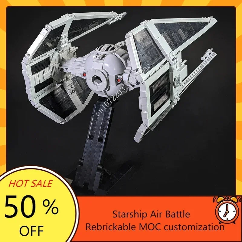 1018PCS MOC Space Battle Series TIE Interceptor-Minifig Scale Model Custom Puzzles Technology  DIY Educational Assembly Toy Gift