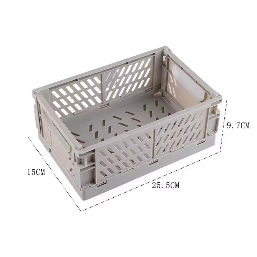 Plastic Foldable Storage Crate Folding Box Basket Stackable Cute Makeup Jewellery Toys Boxes for Storage Box Organizer Portable