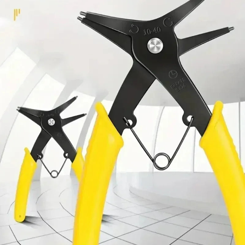 Internal External Dual-Purpose 2-In-1 Spring-Loaded Pliers Snap Ring Mounting And Dismounting Tools Hardware