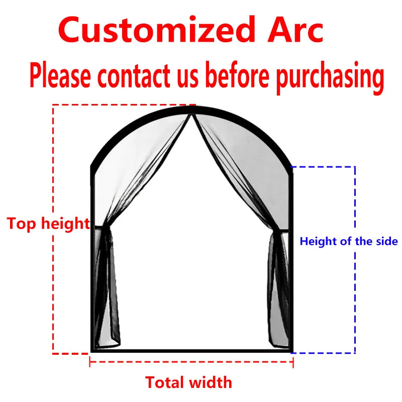 DTGJ Magnetic Window Mosquito Net Customized Arched Curved Black Door Screen Round Fly Insect Screen Mesh Invisible fiberglass