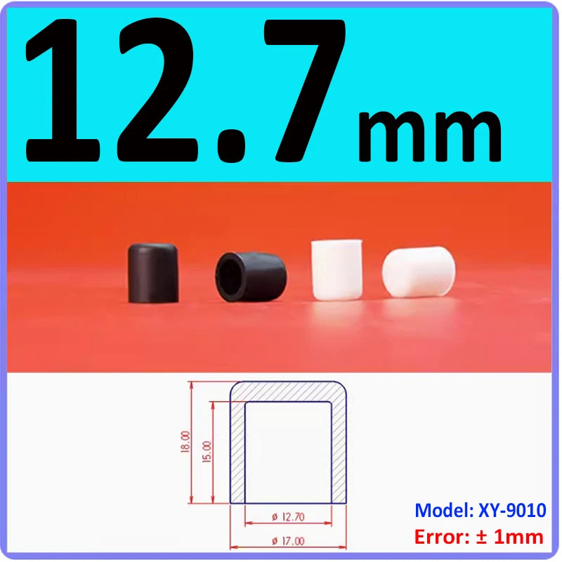  White Silicone rubber cover round steel pipe sleeve end protective cap anti-collision and high temperature resistant 3~68.5mm