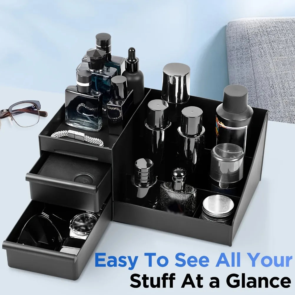Men's Plastic Countertop Storage Box Multi-layer Organizer Boxes Storage Rack for Perfume Skin Care Products Skincare Display
