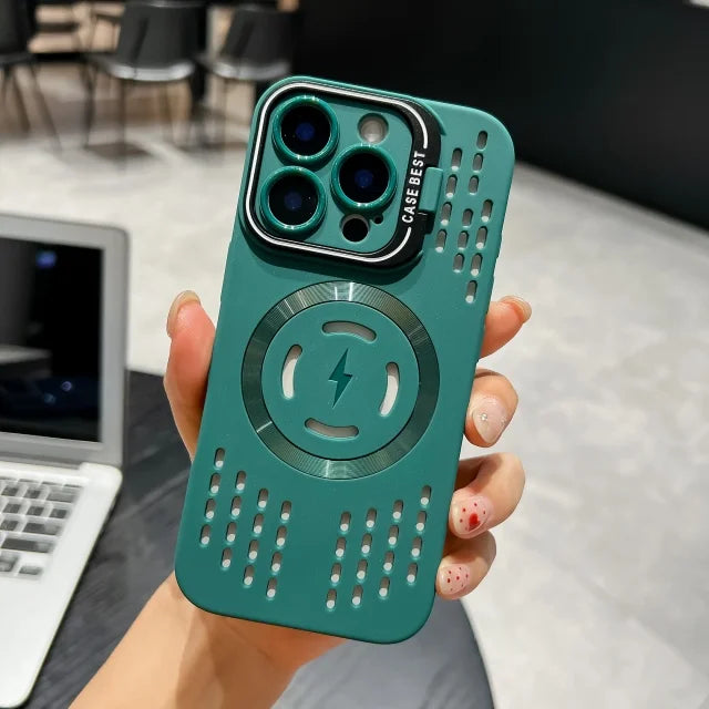 For Luxury Silicone Bumper Magsafe Magnetic Holder Phone Case For iPhone 11 12 13 14 15 Plus 17air Protector On 16 Pro Max Cover