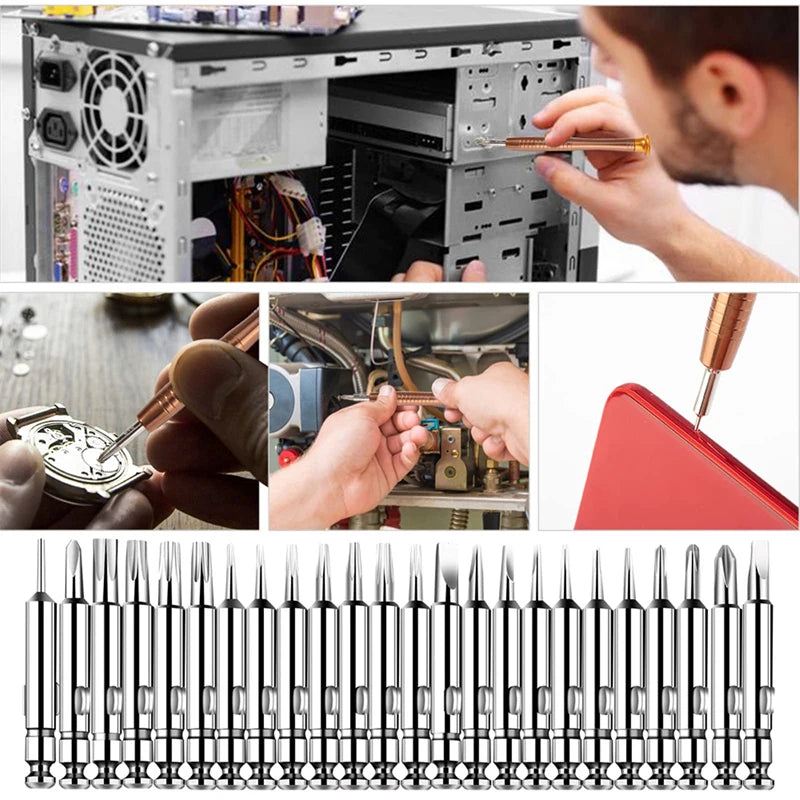 1 Set Precision Screwdriver Set 25 In 1 Repair Tool Kit Small Screwdriver Set Star/Y-type/Flat-blade/Triangle Screwdrivers F