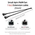 TEUCER 4-pin 1 to 4 Way PWM Fan Splitter Cable Cooled 1 to 2/3/4 Way Tap Sleeve Extension Braided Cable Extension fan connector