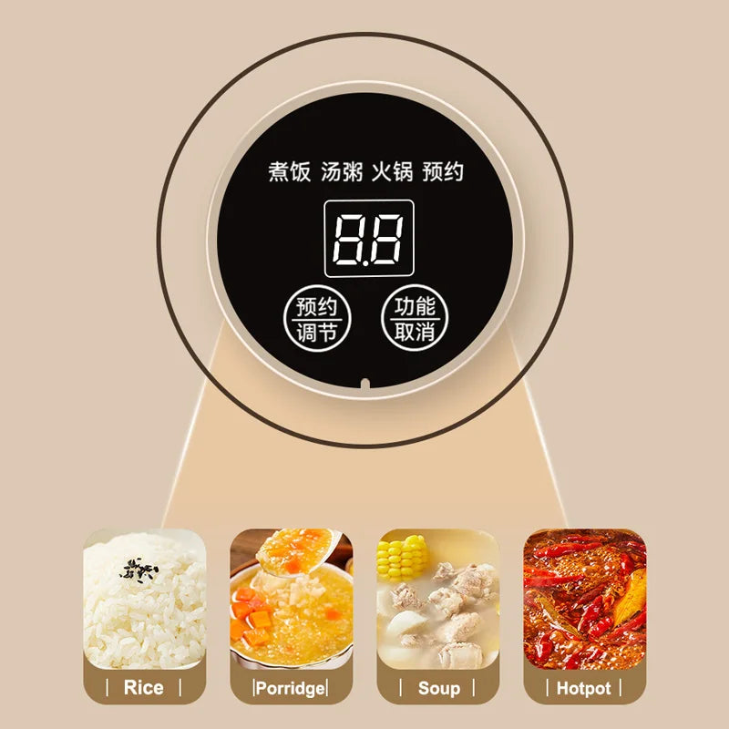 300W 2L Small Rice Cooker 3 in 1 Dormitory Multifunctional Electric Cooker Portable Household Stew Pot Hot Pot 220V