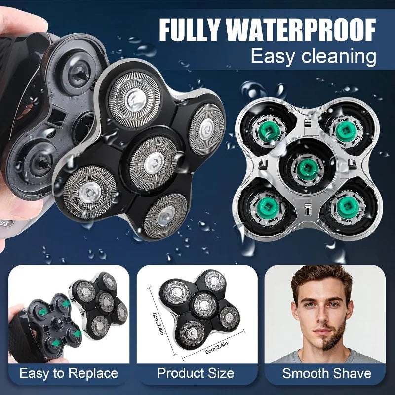 1/2/3Pcs Shaver Replacement Heads Compatible with Balder XR7000/XR1500/XR5 Head Shaver Model  Electric Shaving for Bald Men