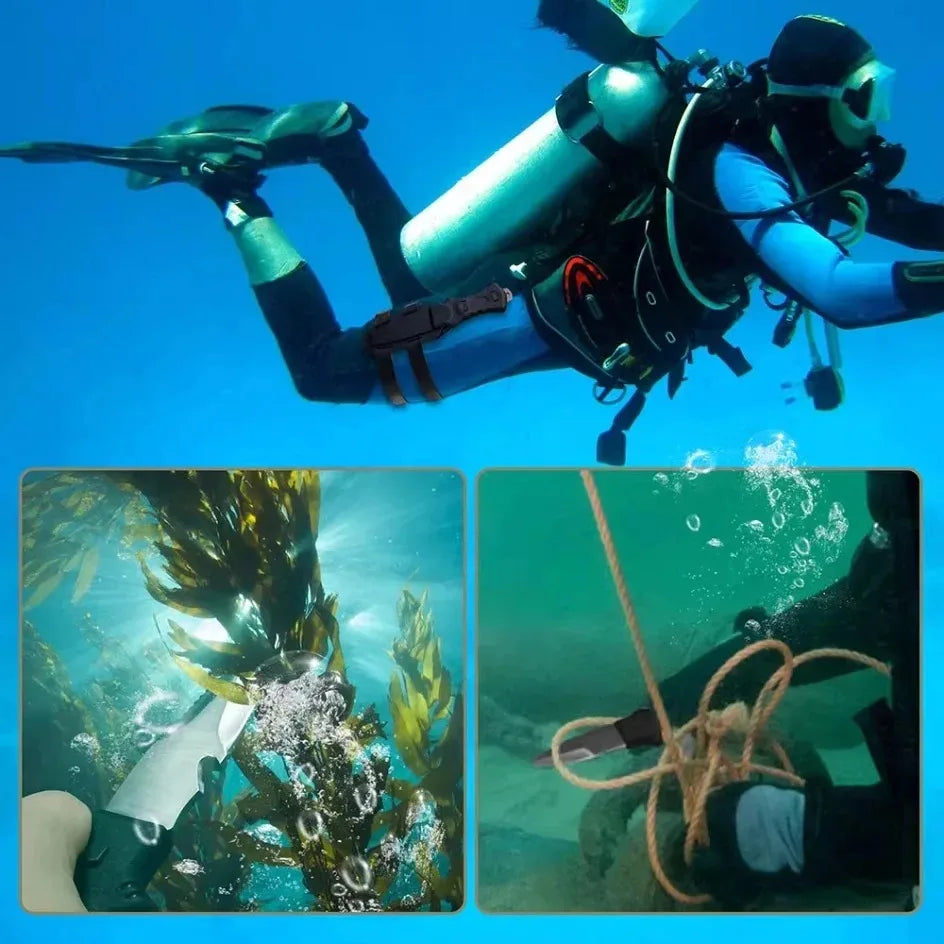 Outdoor Water Rescue Knife Spearfishing Diving Knife Stainless Steel Dive Tool Rope Cutter