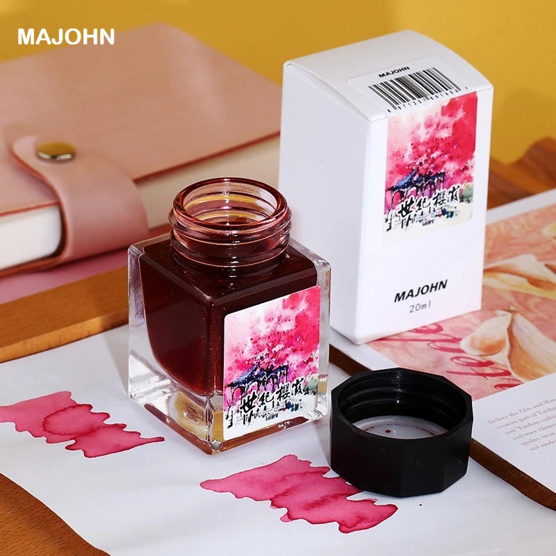 MAJOHN 20ml Shanghai Themed Glitter Ink for Fountain Pen Dip Pen Sketching Art Golden Particles Stationery School Supplies