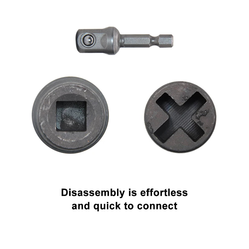 Automotive High Hardness Cross Shape Socket Wrench Electric Conversion Connect Rod Tire Unload Tool Labor-Save Jack