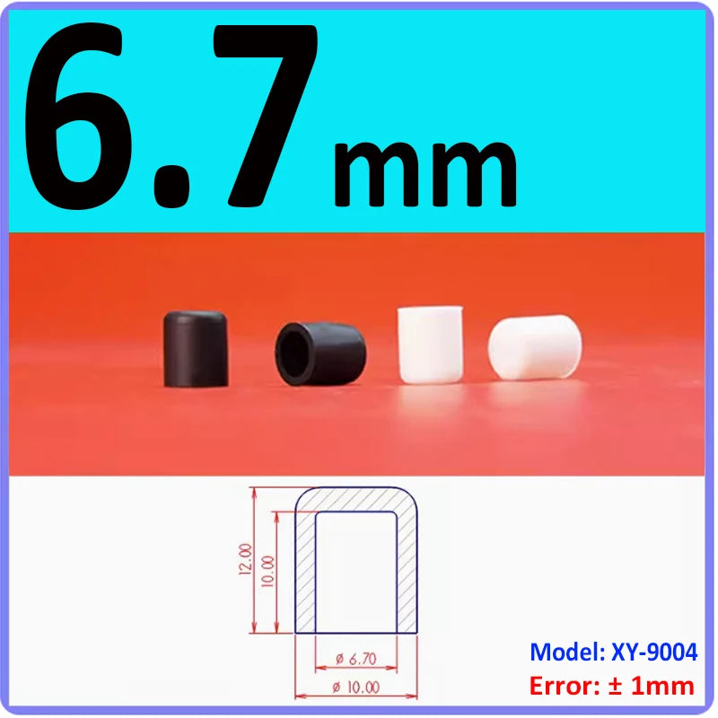  White Silicone rubber cover round steel pipe sleeve end protective cap anti-collision and high temperature resistant 3~68.5mm