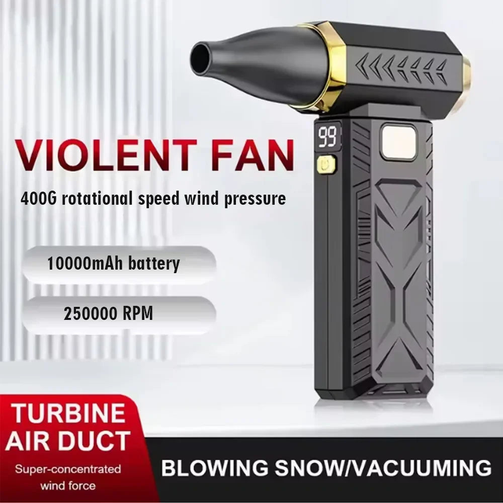M18 400000RPM Brushless Turbo Fan Jet Blower Violent Fan Powerful Electric Blower Portable Dust Cleaner Type-C Charging 53m/s