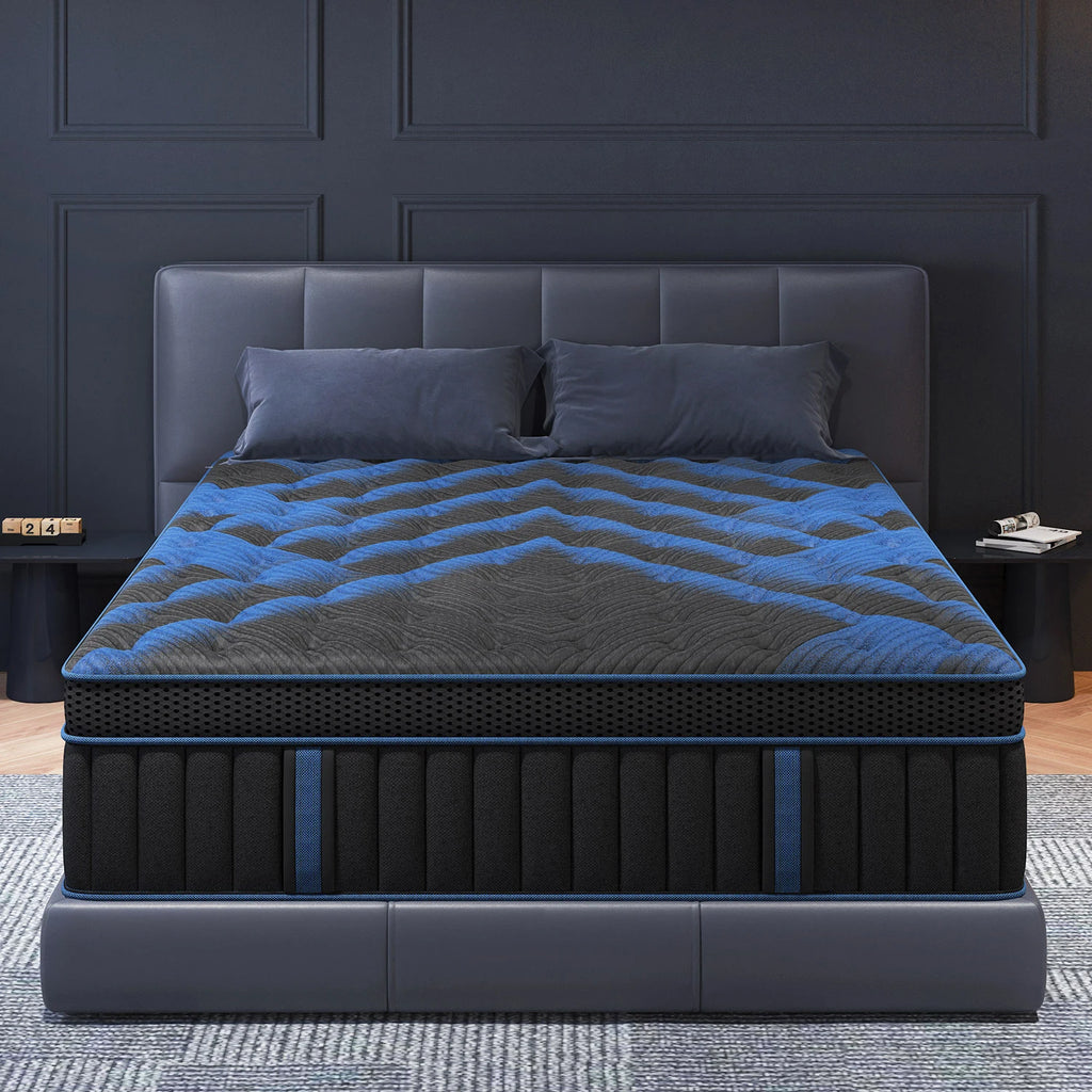 Twin Full Queen King Mattress in A Box, 12/14 Inch Hybrid Memory Mattresses Euro Top Medium Firm for Back & Lumbar Support