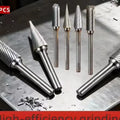 10Pcs Wood Grinding Files, High Hardness Rotary Burrs, Heat Treated Polishing Bits for Electric Grinder Deburring Drilling Trimm