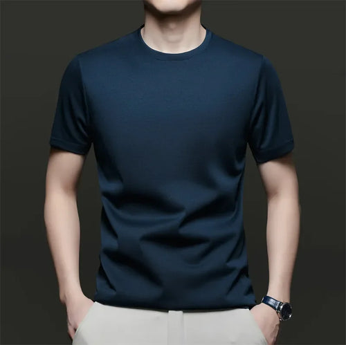 2025 New Men's Korean Casual Short Sleeved Round Neck T-shirt Summer Fashionable and Comfortable Versatile Top