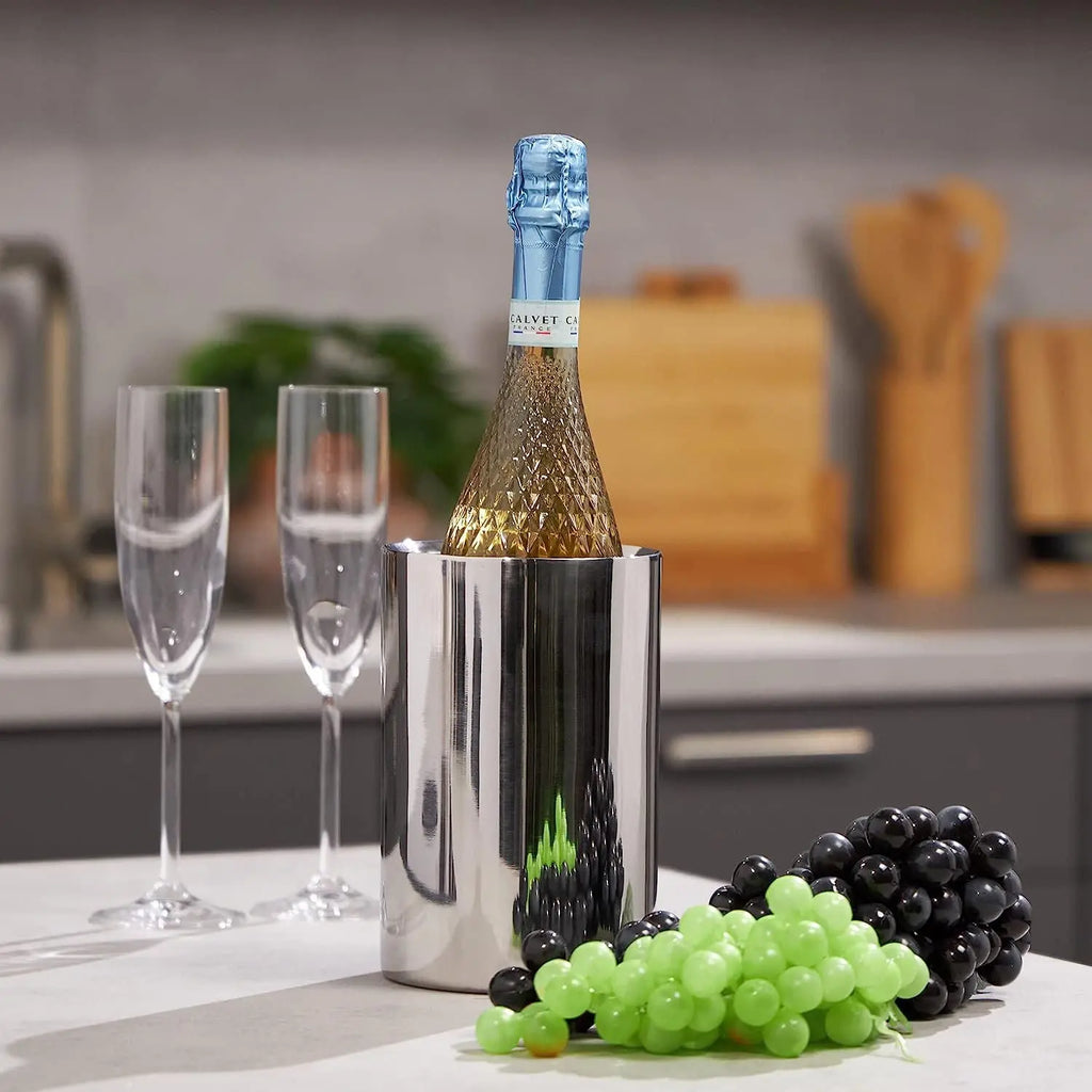 Premium Quality Wholesale Stainless Steel Double Wall Durable Portable Wine Cooler Bucket Chiller for Beer Bottle Cooler