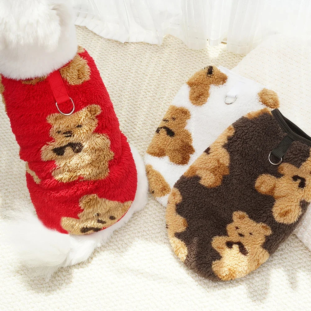 Autumn Winter Warm Dog Clothes for Small Dogs Cats Outdoor Soft Cozy Fleece Jacket Vest Coat Pet Medium Large Dogs Costume