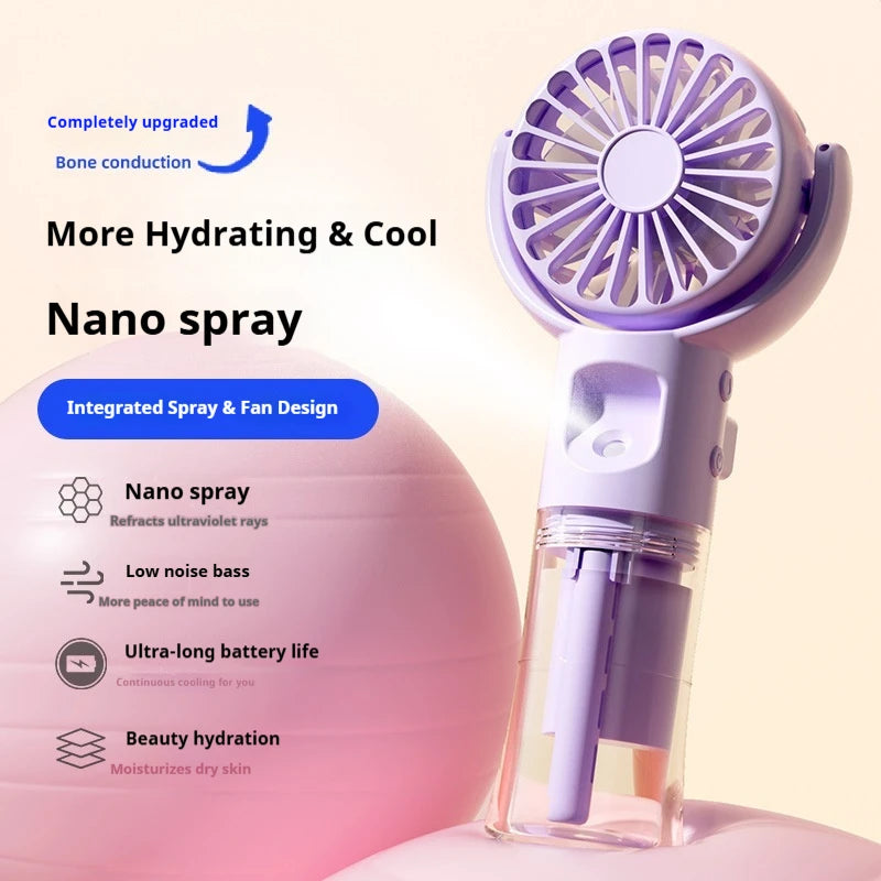 Wearable Handheld Mini Fan Outdoor Portable Cold Air Spray Fan With Humidification Function