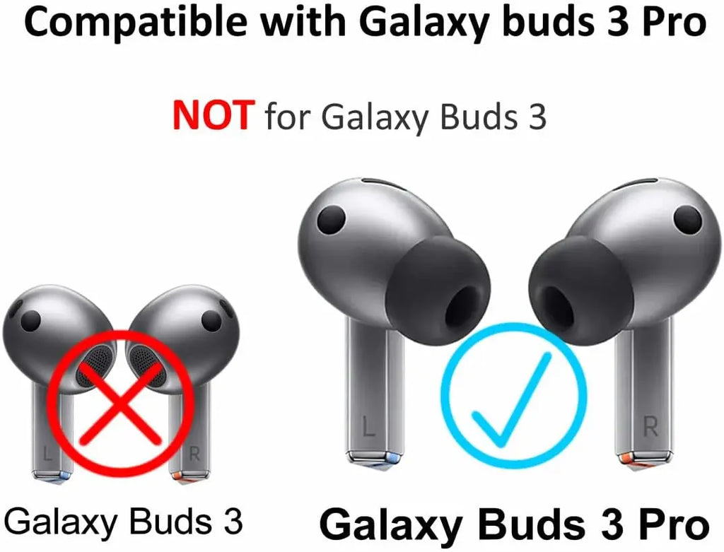 6 Pairs Galaxy Buds 3 Pro Ear Hooks Sport Ear Tips Replacement Anti-Slip Non-Slip Silicone Eartips and Covers Gel Wings Accessory
