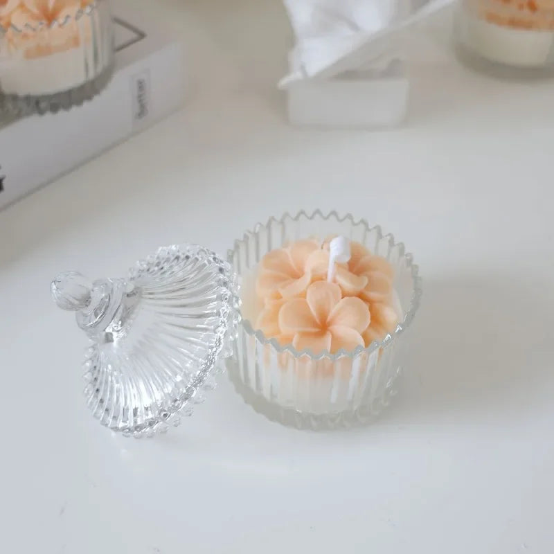 Silicone Egg Blossom Candle Mold for DIY Handmade Soy Wax Candles, Round Wedding Themed Craft Mold for Gypsum Casting