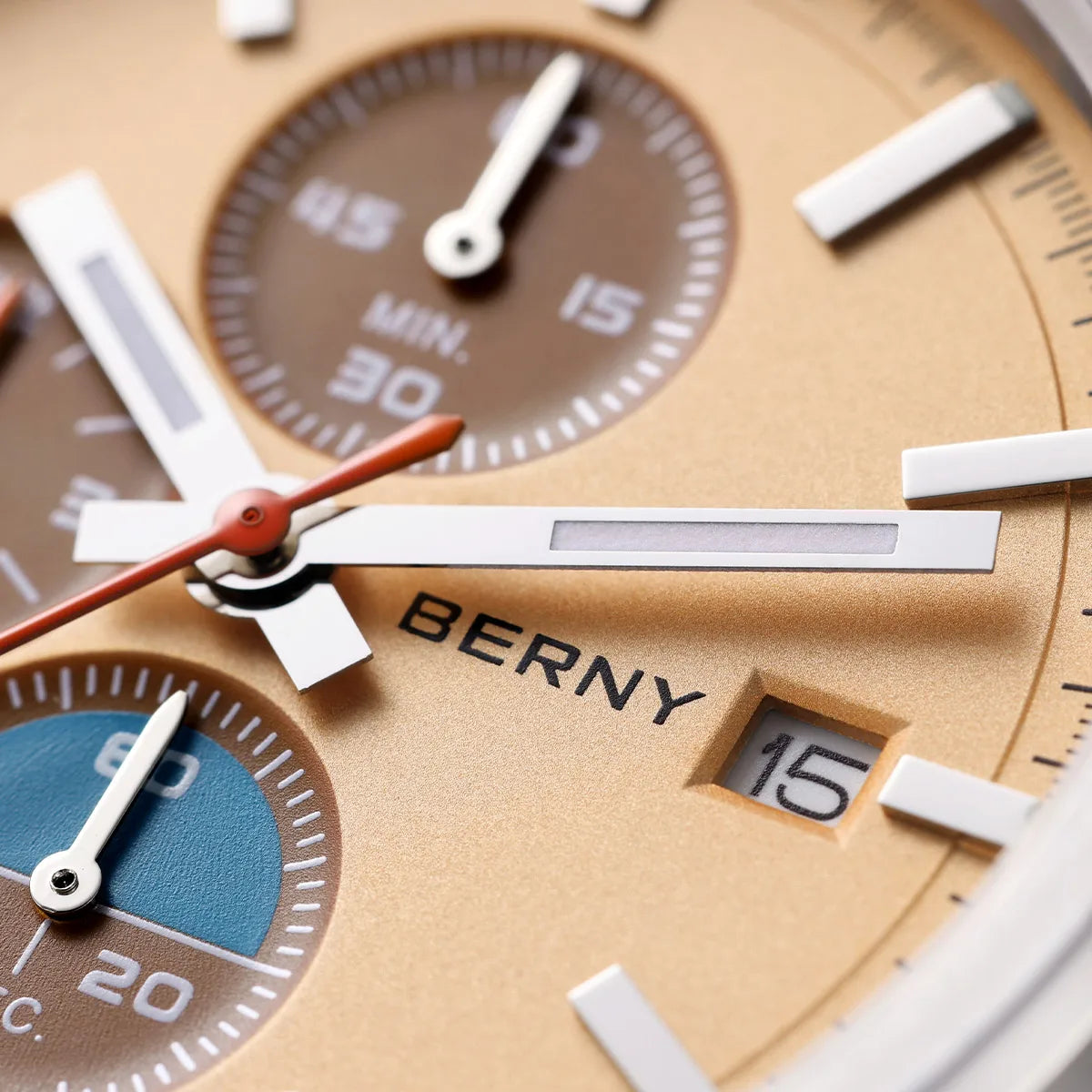 BERNY Chronograph Watch for Women/Men Sports Leisure Miyota OS10 AR Coated Sapphire Waterproof Top Fashion Sport Couple Watches