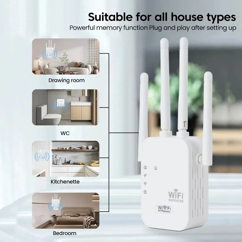 WIFI FIY 300M Wireless WiFi Repeater WiFi Extender Long Range Wireless WIFI Signal Booster Wireless Network Internet Repeater EU