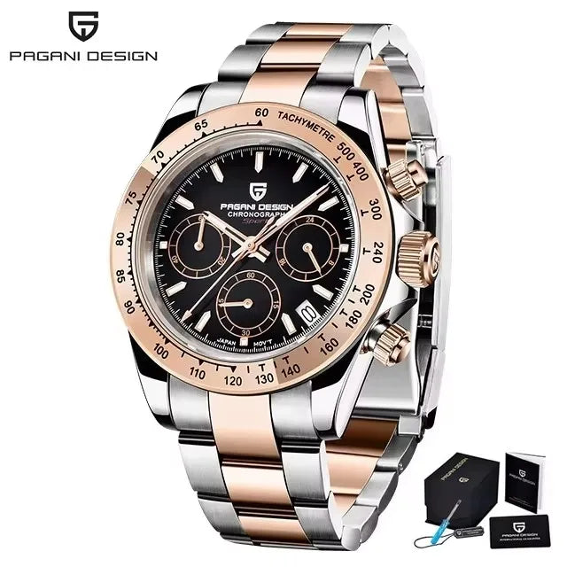2026 New PAGANI DESIGN Mens Quartz Watches Top Luxury Chronograph VK63 Watch For Men Gift AR Sapphire Mirror Ceramic Bezel Clock