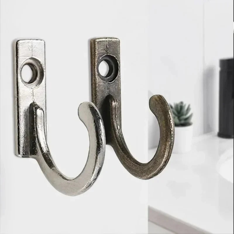 20/10PCS Mini Hook with Screws Antique Alloy Door Wall Hooks Keys Hair Rope Hanging Storage Rack Bathroom Kitchen Accessories