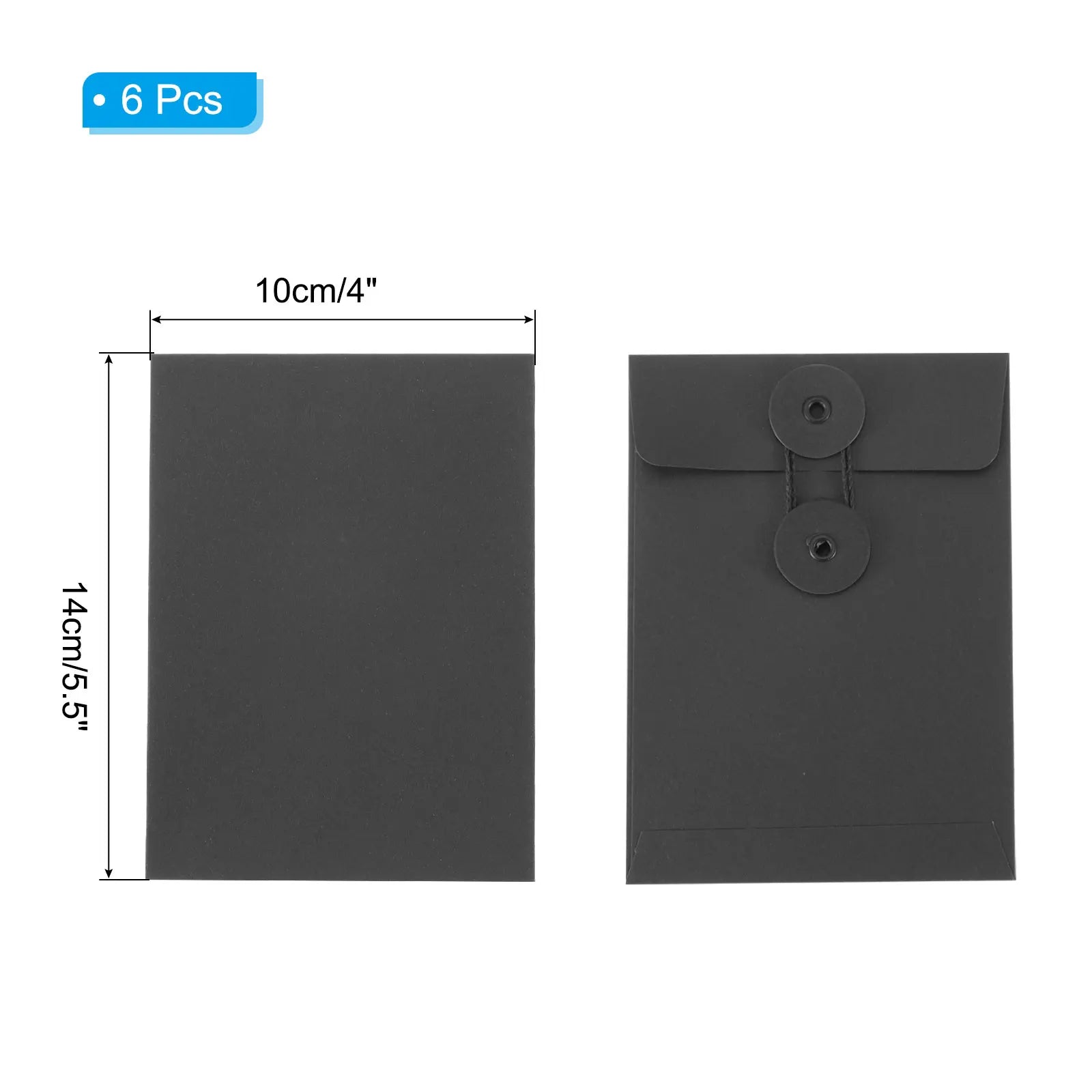 6/12Pcs Kraft Paper Envelope with String Tie Closure Vintage Envelopes File Folder Bag for Office Card Storage Document Organize